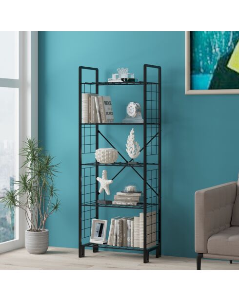 Bibliothèque Kane noire - 30x60x156 cm