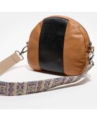 Sac bandoulière Sunrise marron/noir - 25x6x22 cm