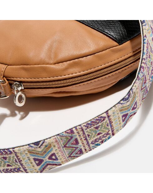 Sac bandoulière Sunrise marron/noir - 25x6x22 cm
