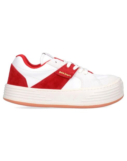 Baskets en Cuir blanc/rouge