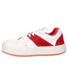 Baskets en Cuir blanc/rouge