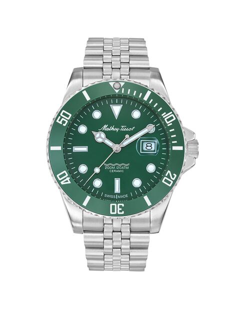 Montre Homme Quartz en Acier Mathy Ceramic argentée