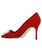Escarpins en Velours de Cuir Tuberian rouges - Talon 9 cm