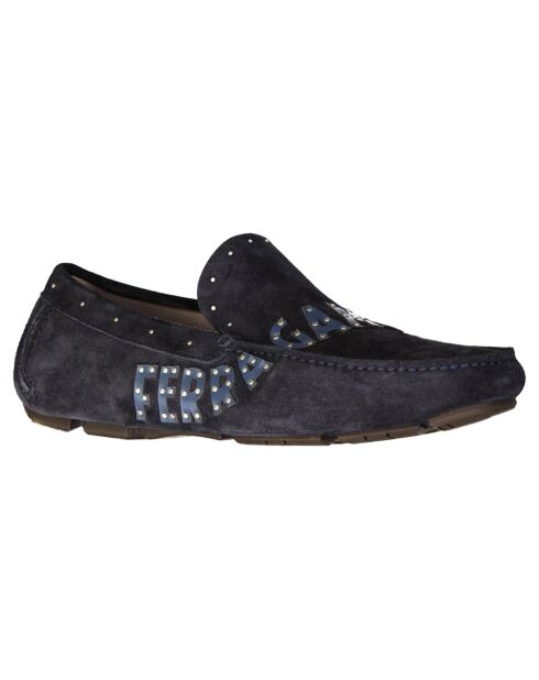 Mocassins en Velours de Cuir Andren marine