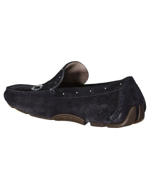 Mocassins en Velours de Cuir Andren marine