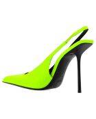 Slingbacks en Cuir verni Kiss jaune fluo - Talon 10.5 cm