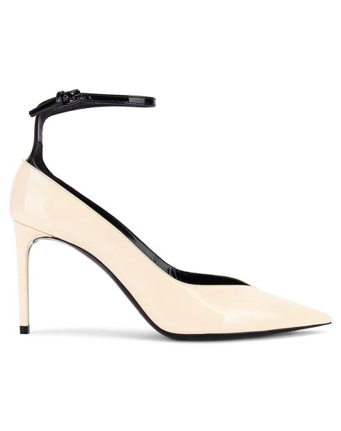 Escarpins en Cuir verni Zoé écrus - Talon 8.5 cm