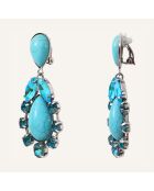 Boucles d'oreilles Ethnic Turquoise argenté/turquoise