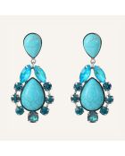 Boucles d'oreilles Ethnic Turquoise argenté/turquoise