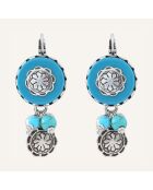 Boucles d'oreilles Amazones Howlite argenté/turquoise