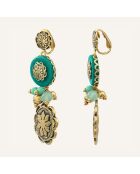 Boucles d'oreilles Amazones Aventurine doré/vert