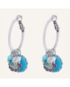 Boucles d'oreilles Amazones Howlite argenté/turquoise