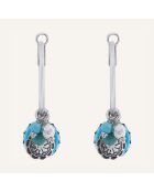 Boucles d'oreilles Amazones Howlite argenté/turquoise