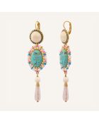 Boucles d'oreilles Lucky Charms Quartz & Howlite dorées