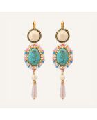 Boucles d'oreilles Lucky Charms Quartz & Howlite dorées