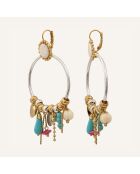 Boucles d'oreilles Lucky Charms Howlite argenté/doré