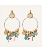 Boucles d'oreilles Lucky Charms Howlite argenté/doré