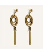 Boucles d'oreilles Arizona Nacre doré/blanc