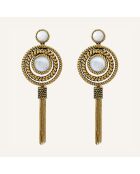 Boucles d'oreilles Arizona Nacre doré/blanc