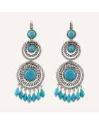 Boucles d'oreilles Arizona Howlite argenté/turquoise