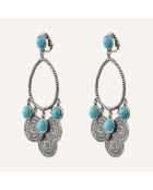 Boucles d'oreilles Arizona Howlite argenté/turquoise