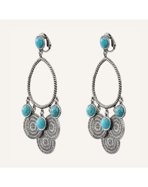 Boucles d'oreilles Arizona Howlite argenté/turquoise