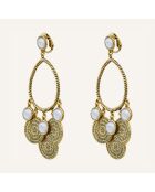 Boucles d'oreilles Arizona Nacre doré/blanc