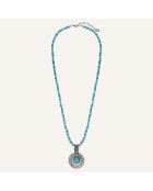 Collier Arizona Howlite argenté/turquoise