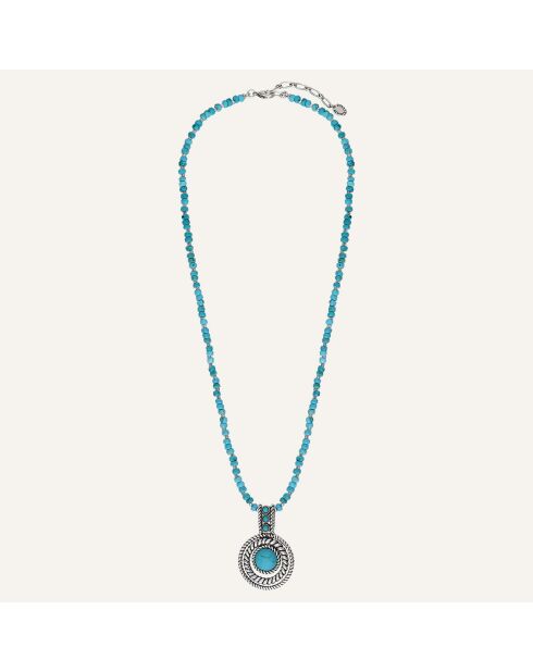 Collier Arizona Howlite argenté/turquoise