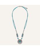 Collier Arizona Howlite argenté/turquoise