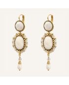 Boucles d'oreilles Indian Song Coquillage doré/blanc