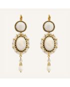 Boucles d'oreilles Indian Song Coquillage doré/blanc