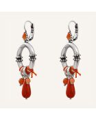 Boucles d'oreilles Spring Links Cornaline & Jade argentées