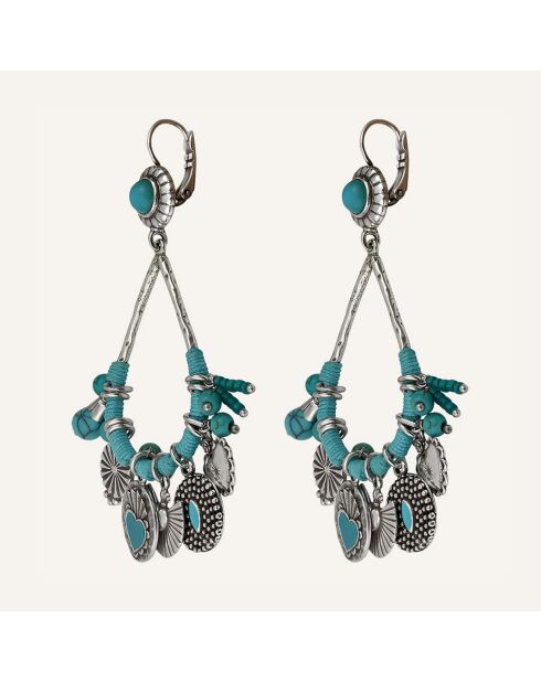 Boucles d'oreilles L'Essence du Coeur Howlite argentées