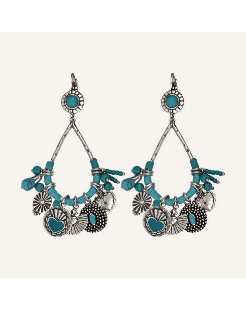 Boucles d'oreilles L'Essence du Coeur Howlite argentées