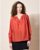 Blouse loose Olivera rouge