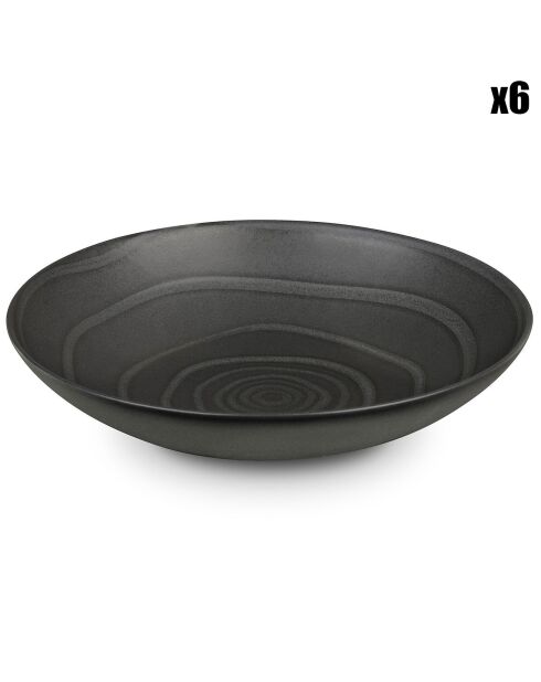 6 Assiettes gourmet Vibe grises - D.25 cm