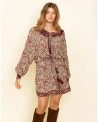 Robe Eloge print taran bordeaux