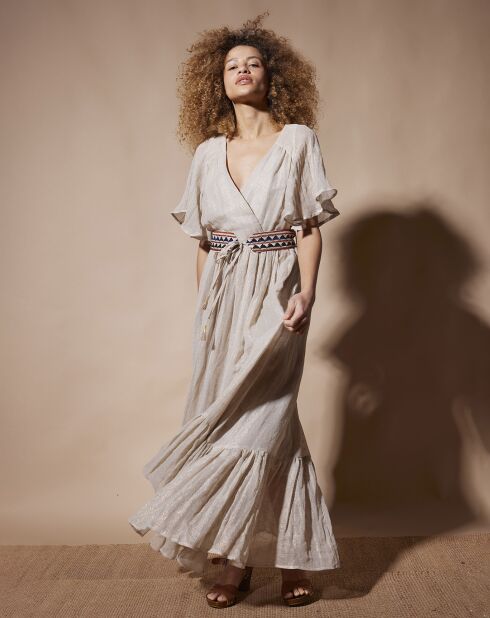 Robe en Lin & Coton Kat beige/doré