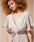 Robe en Lin & Coton Kat beige/doré