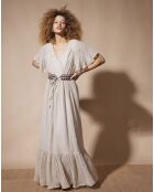 Robe en Lin & Coton Kat beige/doré