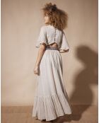 Robe en Lin & Coton Kat beige/doré