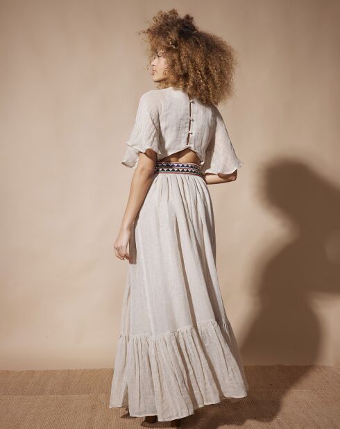 Robe en Lin & Coton Kat beige/doré