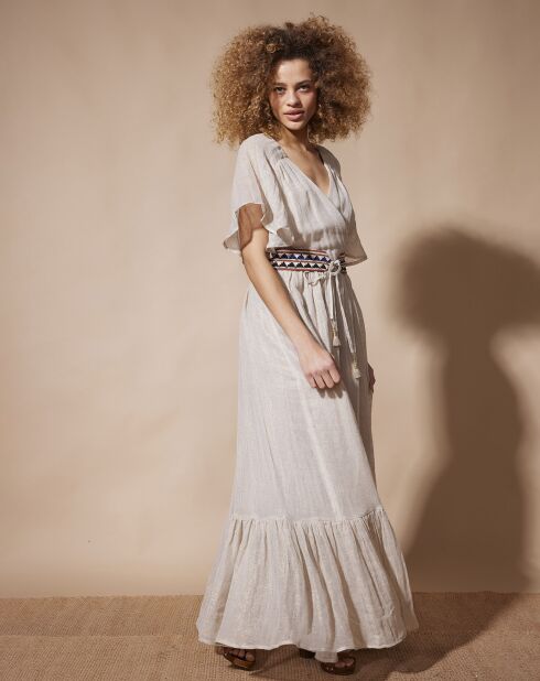 Robe en Lin & Coton Kat beige/doré