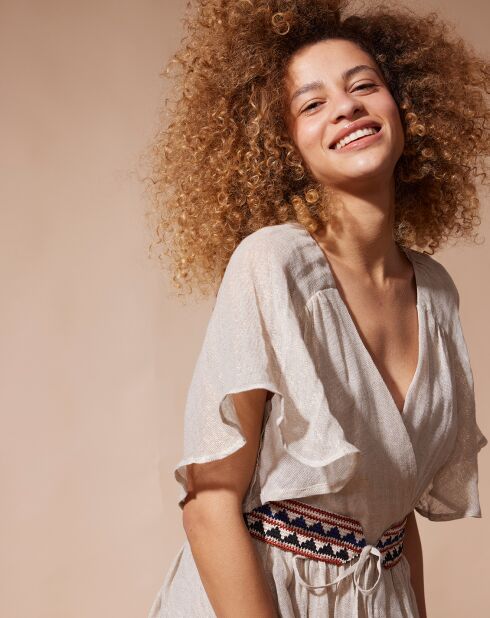 Robe en Lin & Coton Kat beige/doré