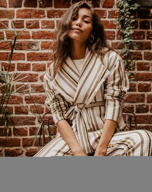 Pantalon Nomadic rayé écru/multicolore