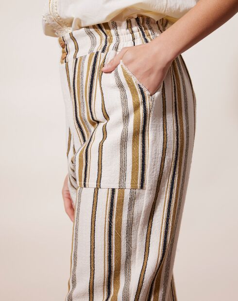 Pantalon Nomadic rayé écru/multicolore