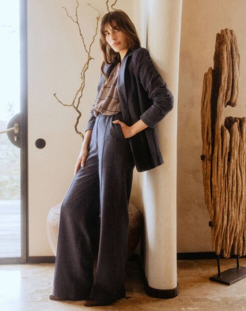 Pantalon en Laine mélangée Viksued bleu