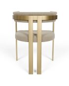 Chaise Grace Velours pieds dorés taupe - 74x59x54 cm