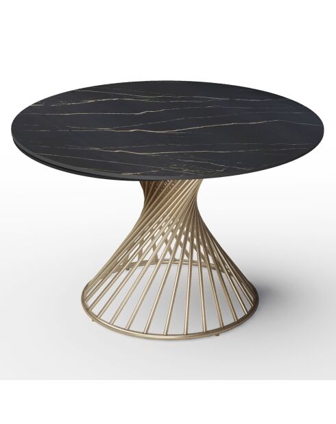 Table extensible Moon XL Marbre noir carrara noir/doré - 76x150-180-210x150 cm